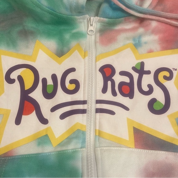 Vintage Tie Dye Nickelodeon Rugrats Zip Front Hoodie - Picture 2 of 6